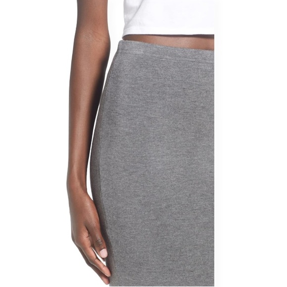 Leith skirt bodycon pencil tube stretch midi gray - Picture 4 of 7